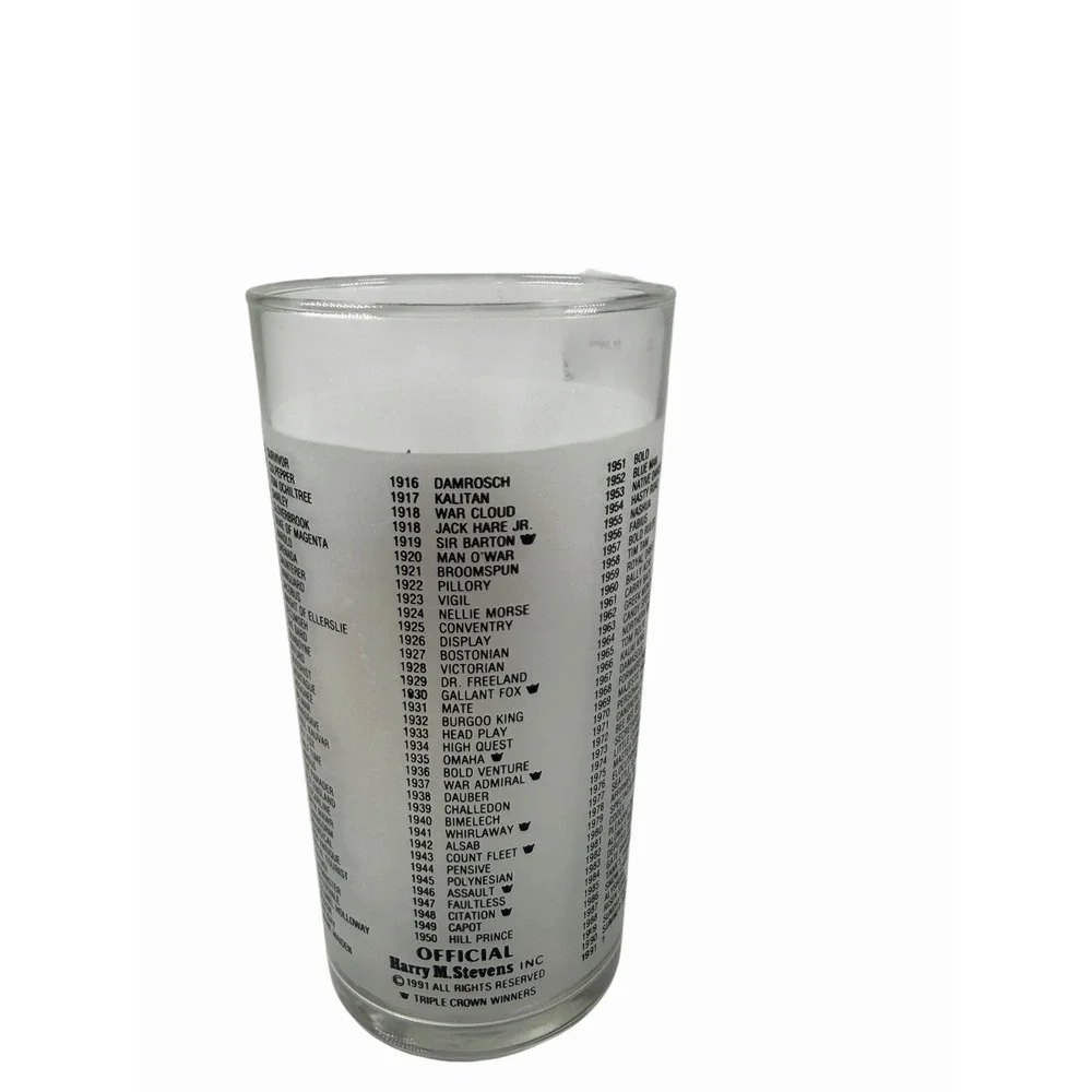 Vintage 116th Official Preakness Stakes Glasses, 1991, Pimlico, Baltimore, 12oz
